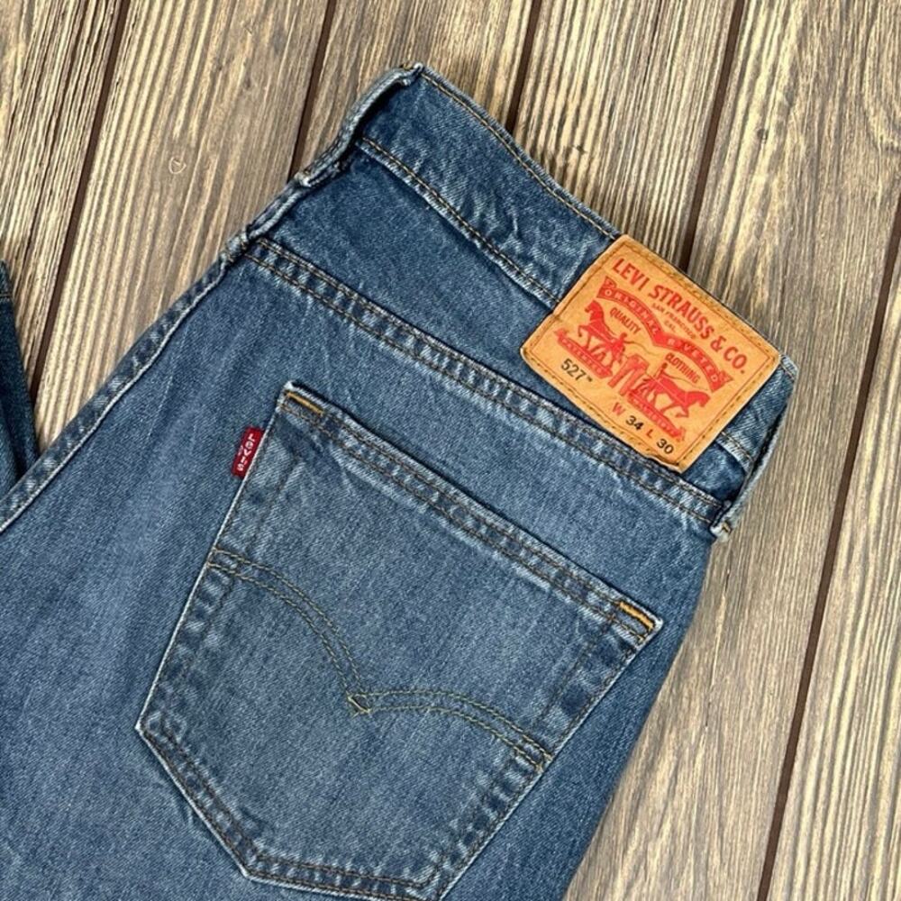 Levis 527 Bootcut Men Jeans Sz 34x30 Americana Classic Farm Ranch Red Tab‎ Retro